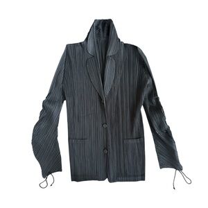 RARE Pleats Please Issey Miyake drawstring pleated blazer